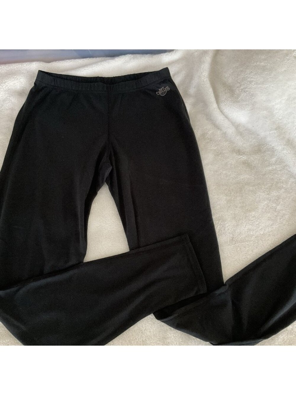 Hot Chillys Kid's Sz Large 10/12 Midweight Thermal Base Layer Pants Black Tights